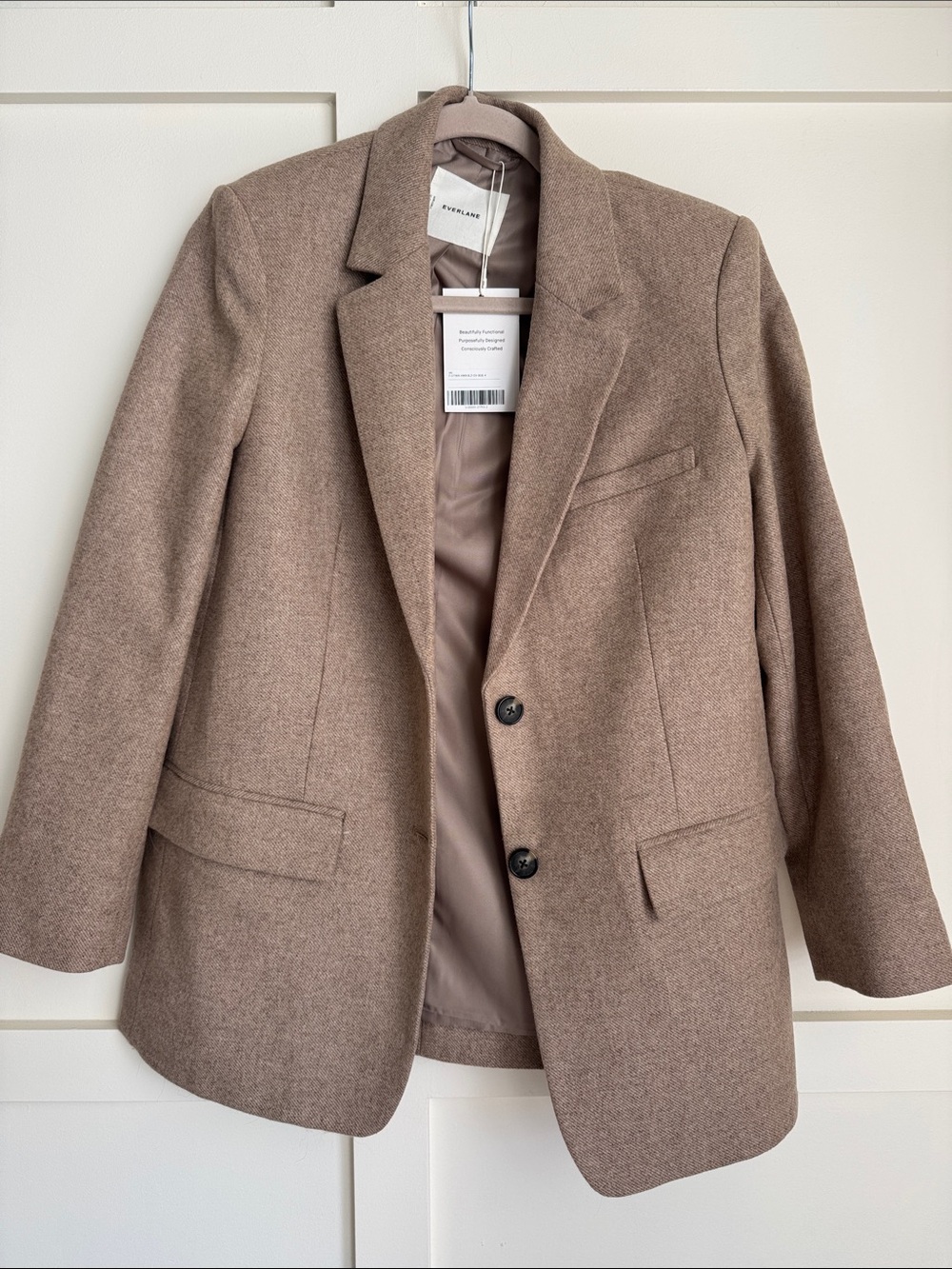 Everlane Light Brown Tailored Wool-Blend Blazer